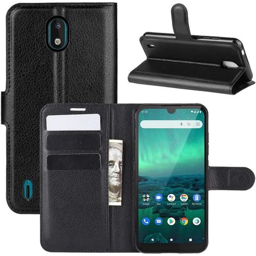 Coque Pour Nokia 1.3, Stand Pour Téléphone Portable/Avec Emplacements Pour Cartes De Crédit/Couvercle De Fermeture Magnétique,Pour Nokia 1.3 Housse Noir