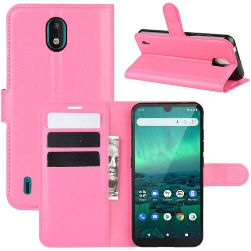 Coque Pour Nokia 1.3, Stand Pour Téléphone Portable Avec Emplacements Pour Cartes De Crédit Couvercle De Fermeture Magnétique,Pour Nokia 1.3 Housserouge Rose