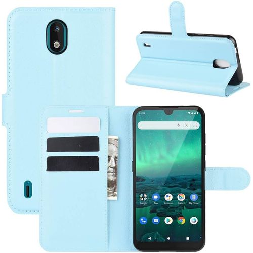 Coque Pour Nokia 1.3, Stand Pour Téléphone Portable Avec Emplacements Pour Cartes De Crédit Couvercle De Fermeture Magnétique,Pour Nokia 1.3 Houssebleu