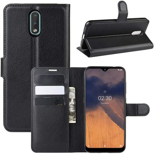 Coque Pour Nokia 2.3, Stand Pour Téléphone Portable/Avec Emplacements Pour Cartes De Crédit/Couvercle De Fermeture Magnétique,Pour Nokia 2.3 Housse Noir