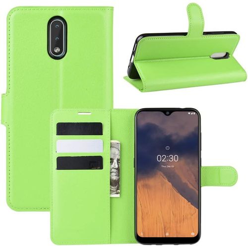 Coque Pour Nokia 2.3, Stand Pour Téléphone Portable/Avec Emplacements Pour Cartes De Crédit/Couvercle De Fermeture Magnétique,Pour Nokia 2.3 Housse Vert