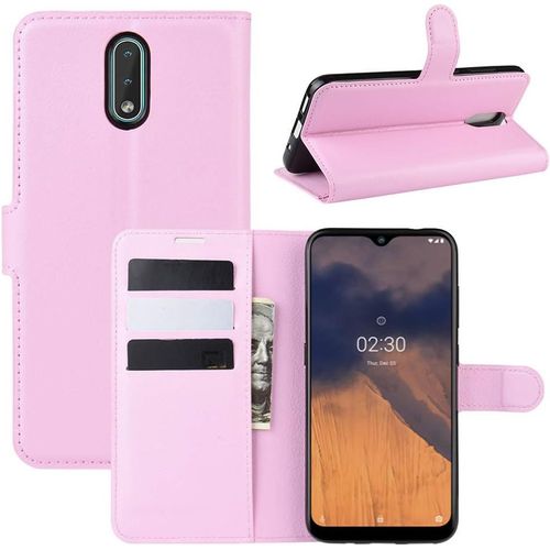 Coque Pour Nokia 2.3, Stand Pour Téléphone Portable/Avec Emplacements Pour Cartes De Crédit/Couvercle De Fermeture Magnétique,Pour Nokia 2.3 Housse Rose