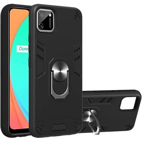Coque Pour Oppo Realme C11, De Qualité Militaire Résistante Aux Chocs Avec Anneau De Support Magnétique De Voiture Pour Oppo Realme C11 Couleur : Noir