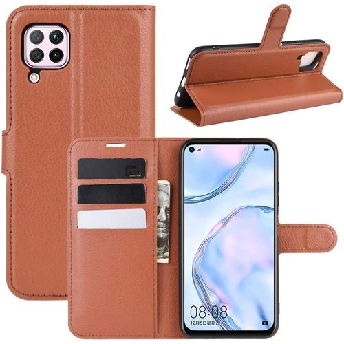 Coque Pour Huawei Nova 6 Se, Stand Pour Téléphone Portable/Avec Emplacements Pour Cartes De Crédit/Couvercle De Fermeture Magnétique,Pour Huawei Nova 6 Se Housse Marron