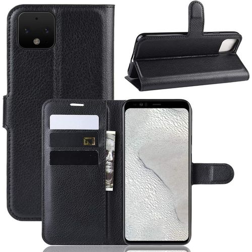 Coque Pour Google Pixel 4, Stand Pour Téléphone Portable/Avec Emplacements Pour Cartes De Crédit/Couvercle De Fermeture Magnétique,Pour Google Pixel 4 Housse Noir
