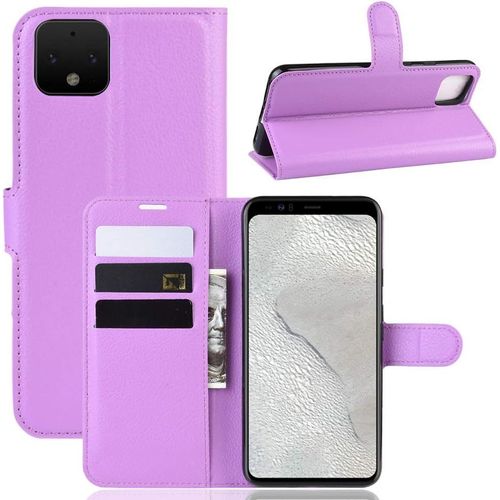 Coque Pour Google Pixel 4, Stand Pour Téléphone Portable/Avec Emplacements Pour Cartes De Crédit/Couvercle De Fermeture Magnétique,Pour Google Pixel 4 Housse Violet