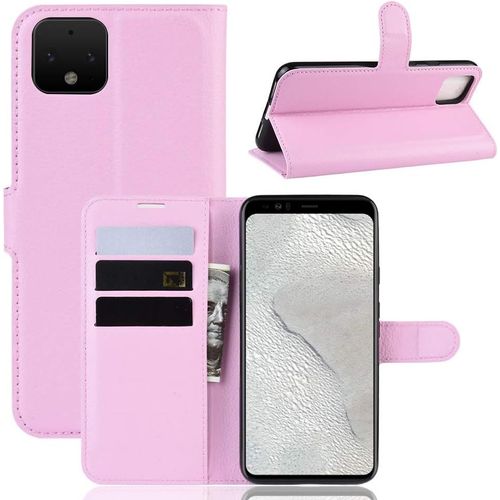 Coque Pour Google Pixel 4, Stand Pour Téléphone Portable/Avec Emplacements Pour Cartes De Crédit/Couvercle De Fermeture Magnétique,Pour Google Pixel 4 Housse Rose