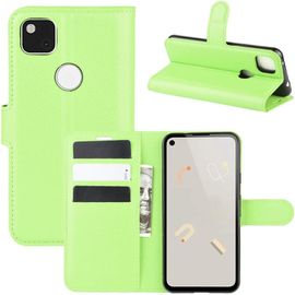 Coque Pour Google Pixel 4a, Stand Pour Téléphone Portable/Avec Emplacements Pour Cartes De Crédit/Couvercle De Fermeture Magnétique,Pour Google Pixel 4a Housse Vert