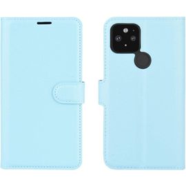 Coque Pour Google Pixel 5 Xl, Stand Pour Téléphone Portable/Avec Emplacements Pour Cartes De Crédit/Couvercle De Fermeture Magnétique,Pour Google Pixel 5 Xl Housse Bleu