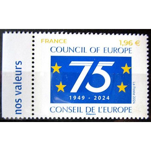 2024. Ts186 Timbre De Service Conseil De L'europe: 75 Ans Du Conseil De L'europe.