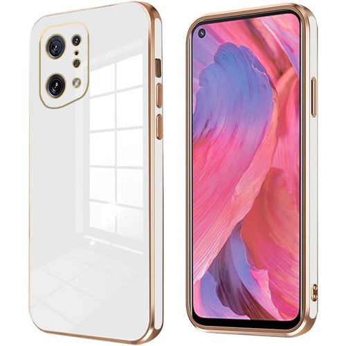 Coque Pour Oppo Find X5, Silicone Tpu Souple Placage Ultra Mince Housse Protection, Etui Oppo Find X5 Antichoc Anti-Rayures Blanc