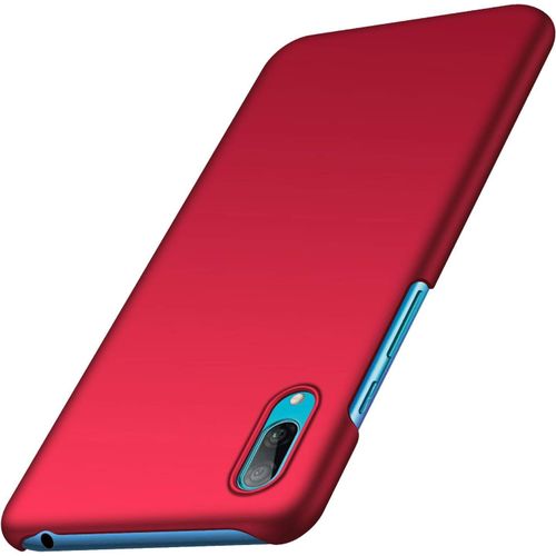 Coque Huawei Y6 Pro 2019 Serie Mat Resilient Conception Ultra Mince Et Absorption Des Chocs Coque Pour Huawei Y6 Pro 2019 Rouge Lisse