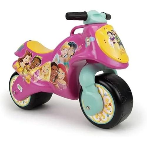 INJUSA - Moto Porteur Neox Princesses Disney, Enfants +18 Mois, Décoration Permanente, Larges Roues en Plastique, Poignée de