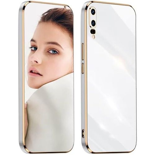 Coque Pour Huawei P20 Etui, Housse De Protection En Silicone Tpu Avec Galvanoplastie De Phnom Penh,Ultra Fine Galvanisé Antichoc Anti-Rayures Case Cover Blanc