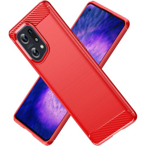 Coque Pour Oppo Find X5 5g, Coque De Téléphone Antichoc En Fibre De Carbone Souple De Qualité Supérieure, Coque Anti Rayures Pour Oppo Find X5 5g Rouge