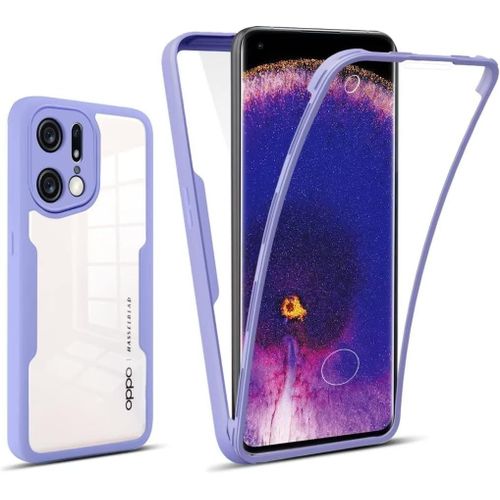 Coque Pour Oppo Find X5 Procoque Pour Oppo Find X5 Pro Avec Protection D'écran Intégrée360° Protection Case Robuste Double Face Bumper Caseviolet