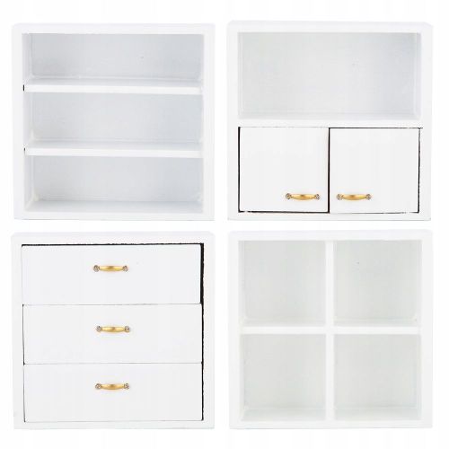 Meubles De Maison De Poupée, Étagère, Armoire Miniature En Bois, Blanc