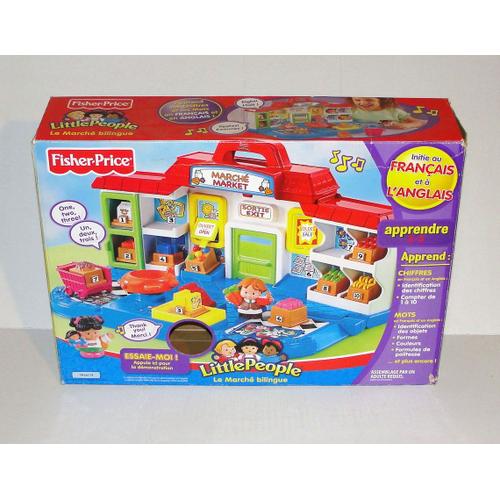 Le Marche Bilingue Super Market Little People Jeu Educatif Electronique Fisher Price 10 Figurines