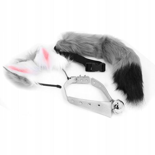 Ensemble Collier Et Oreilles De Chat, Costume D'animal Avec Queue De Renard Et Loup