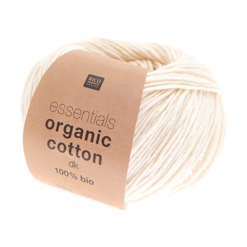 Coton À Tricoter Essentials Organic Cotton Dk - Rico Design. Color : 02 Ecru Crème