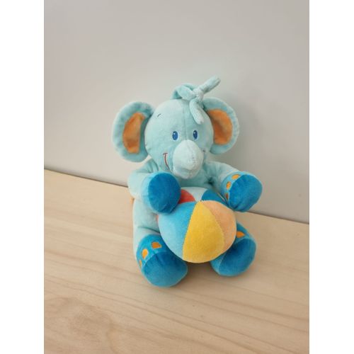 Doudou Éléphant Bleu Pommette