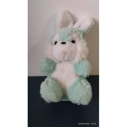 B/ Doudou Peluche Lapin Vert Assis Nounours