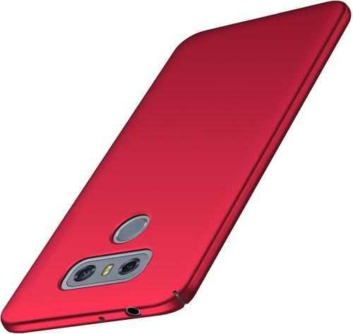 Coque Lg G6, Housse Étui Rigide Design Simple Ultra-Mince Antichoc Anti-Rayure En Pc Pour Lg G6 Rouge Lisse