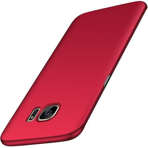 Coque Samsung Galaxy S7 Edge, Housse Étui Rigide Design Simple Ultra-Mince Antichoc Anti-Rayure En Pc Pour Galaxy S7 Edge Rouge Lisse