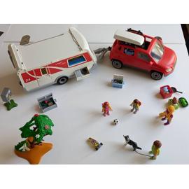 Playmobil Family Fun 9502 pas cher, Famille avec voiture et caravane