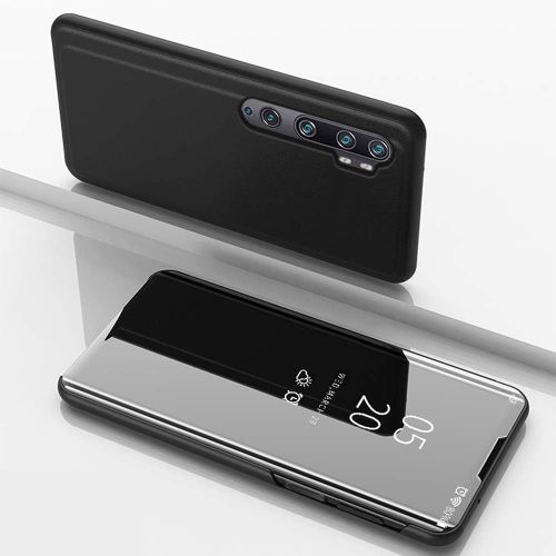 Couverture De Miroir Coque Pour Xiaomi Mi Note 10 Lite Smart Mirror Cover Étui En Cuir Flip Miroir Case Cuir Etui Pour Xiaomi Mi Note 10 Lite Noir