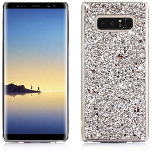 Coque Paillettes Pour Samsung Galaxy Note 8 2 In 1 Bling Glitter Sparkle Design Ultra Fine Mince Léger Case Bumper Housse Etui De Protection - Argent