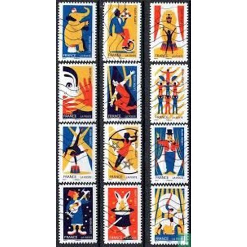 Les Arts Du Cirque Série Complète Année 2017 Autoadhésifs N° 1478 1479 1480 1481 1482 1483 1484 1485 1486 1487 1488 1489 Yvert Et Tellier