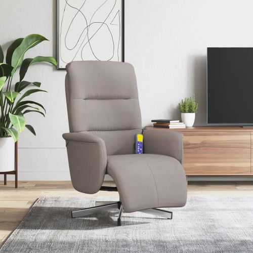 Prolenta Premium - Fauteuil Inclinable De Massage Avec Repose-Pieds Taupe Tissu