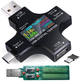 Testeur De Tension USB USB Couleur LCD Voltmètre Ampèremètre Compteur De Courant Multimètre