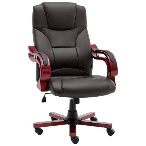 Prolenta Premium - Chaise De Bureau Marron Cuir Véritable