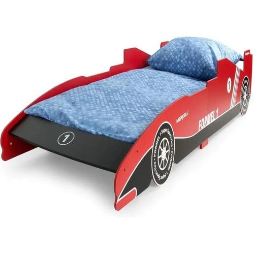 Lit En Bois Pour Enfants, Formule 1 Sport, Avec Matelas En Mousse, Sommier
