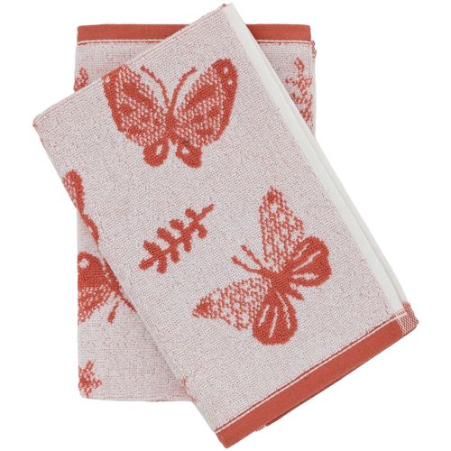 Lot De 2 Torchons De Cuisine Éponge Collection Wings 50x50 Cm Orange