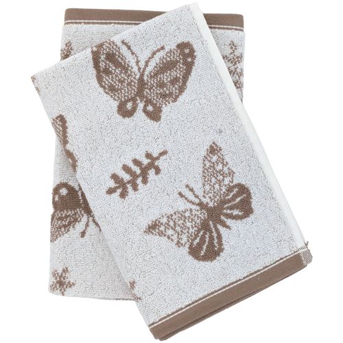 Lot De 2 Torchons De Cuisine Éponge Collection Wings 50x50 Cm Marron