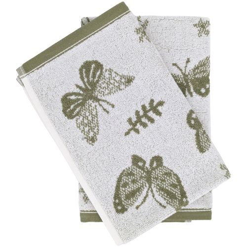 Lot De 2 Torchons De Cuisine Éponge Collection Wings 50x50 Cm Vert