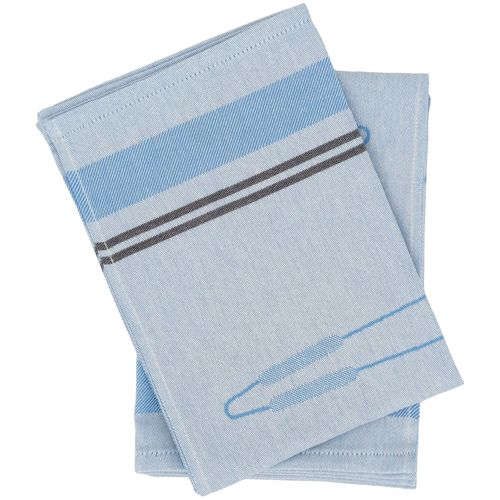 Lot De 2 Torchons De Cuisine Toile Collection Barb 50x70 Cm Bleu