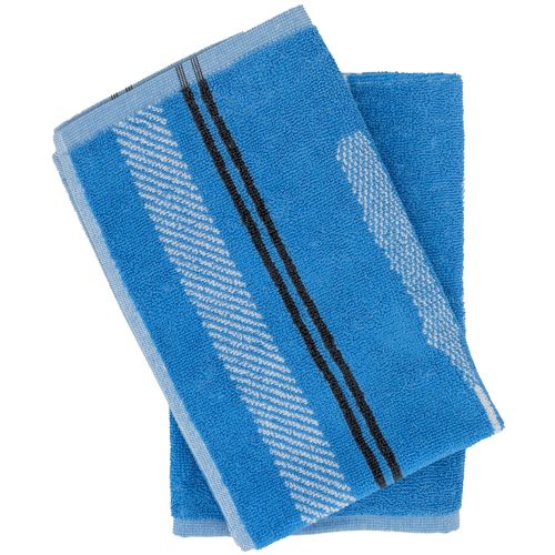 Lot De 2 Torchons De Cuisine Éponge Collection Barb 50x50 Cm Bleu