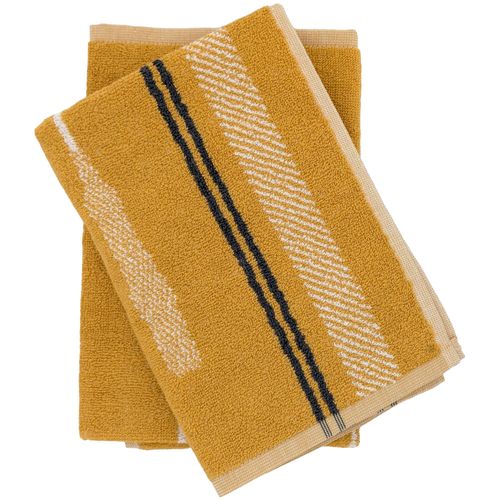 Lot De 2 Torchons De Cuisine Éponge Collection Barb 50x50 Cm Jaune