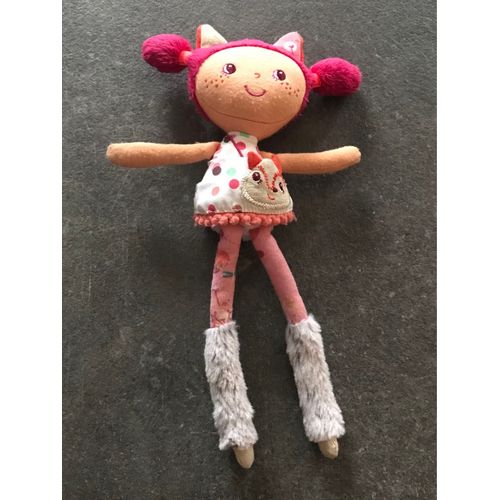 Doudou Poupée Chiffon Alice Lilliputiens Chat Robe À Pois 30 Cm