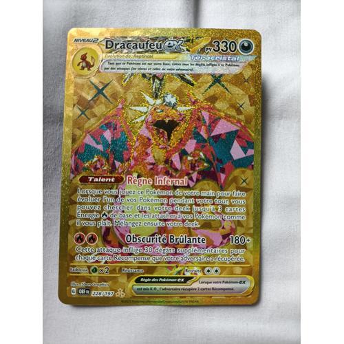 Carte Pokemon Dracaufeu Ex Gold 228/197 Ev03 Flammes Obsidiennes Fr