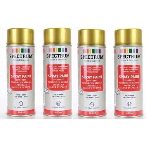 Lot 4 Bombes OR Peinture en Aérosol 400ml Bois,Métal,Aluminium,Plastique..