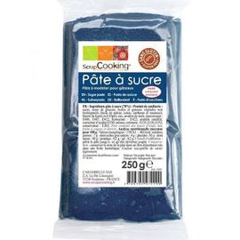 Pâte à sucre bleue 100 g + Stylo de glaçage noir Scrapcooking 