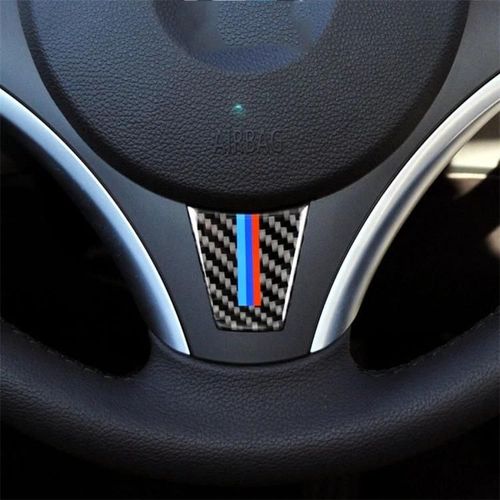 Autocollant De Volant En Fibre De Carbone-Design Tricolore Pour Bmw E90 2005-2012