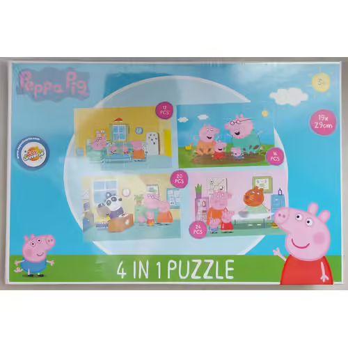 Peppa Pig - 4 Puzzles Évolutifs - 12, 16, 20 Et 24 Pièces