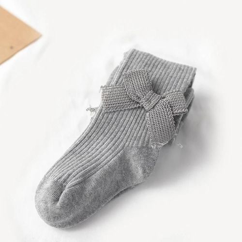 Collants Fille-Collants En Tricot Noeud Pour Les 2-4 Ans,Gris Clair Par Gris Clair,L 2-4 Ans