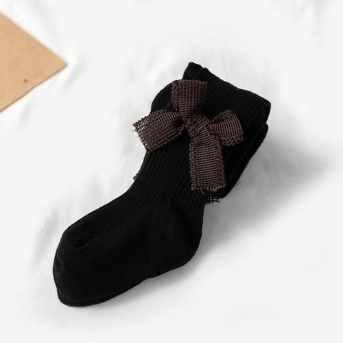Collants Fille-Collants En Tricot Noeud Noir Pour Les 2-4 Ans | Noir,L 2-4 Ans